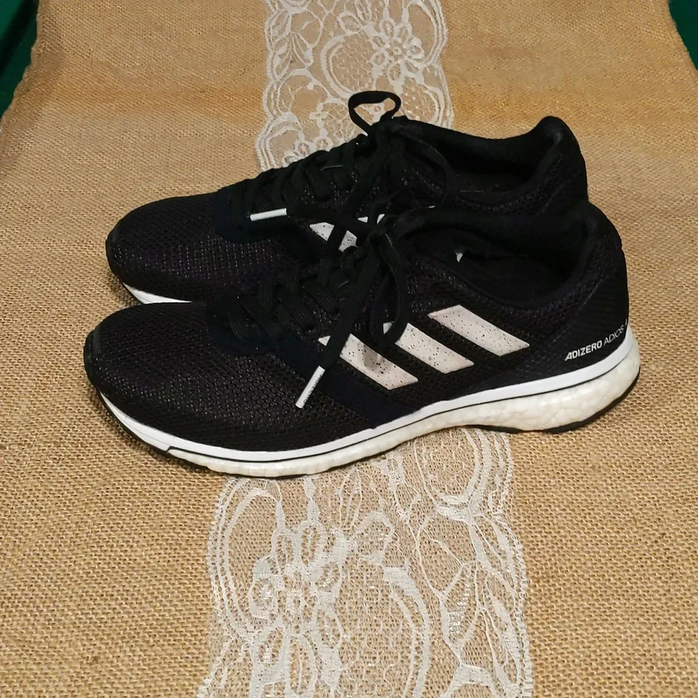 Adidas Adizero Adios 4 Women's Running Shoes Sz 5.5, Black/White - Picture 4 of 7